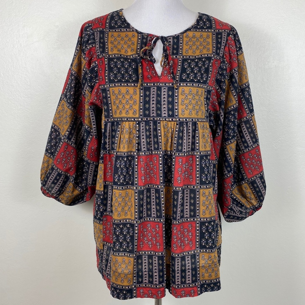 Anthropologie Sunner Pinochle Patchwork Blouse